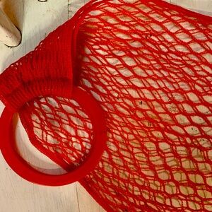Vintage Red net hand bag